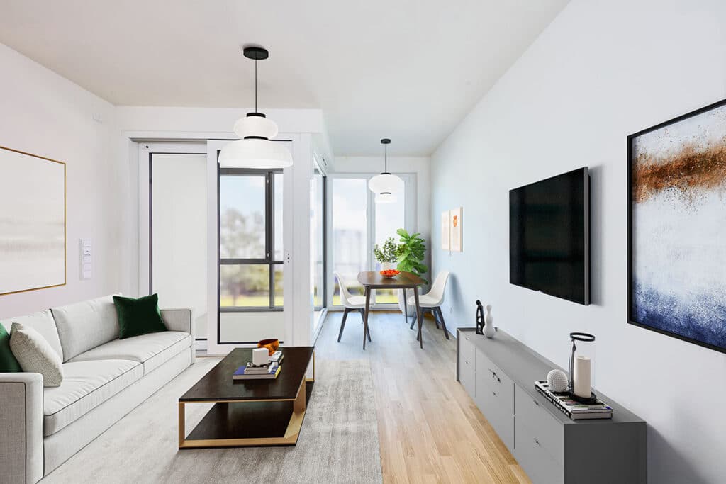 Ansicht Wohnzimmer mit Essbereich